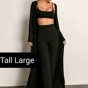 (NEW) Crop Tank Top/Coat/Legging Set TALL Large